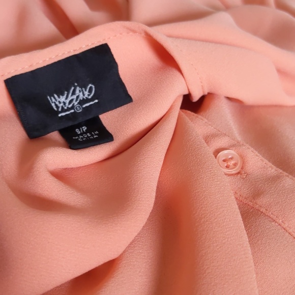 Mossimo high-low button up orange blouse size small - Picture 2 of 5